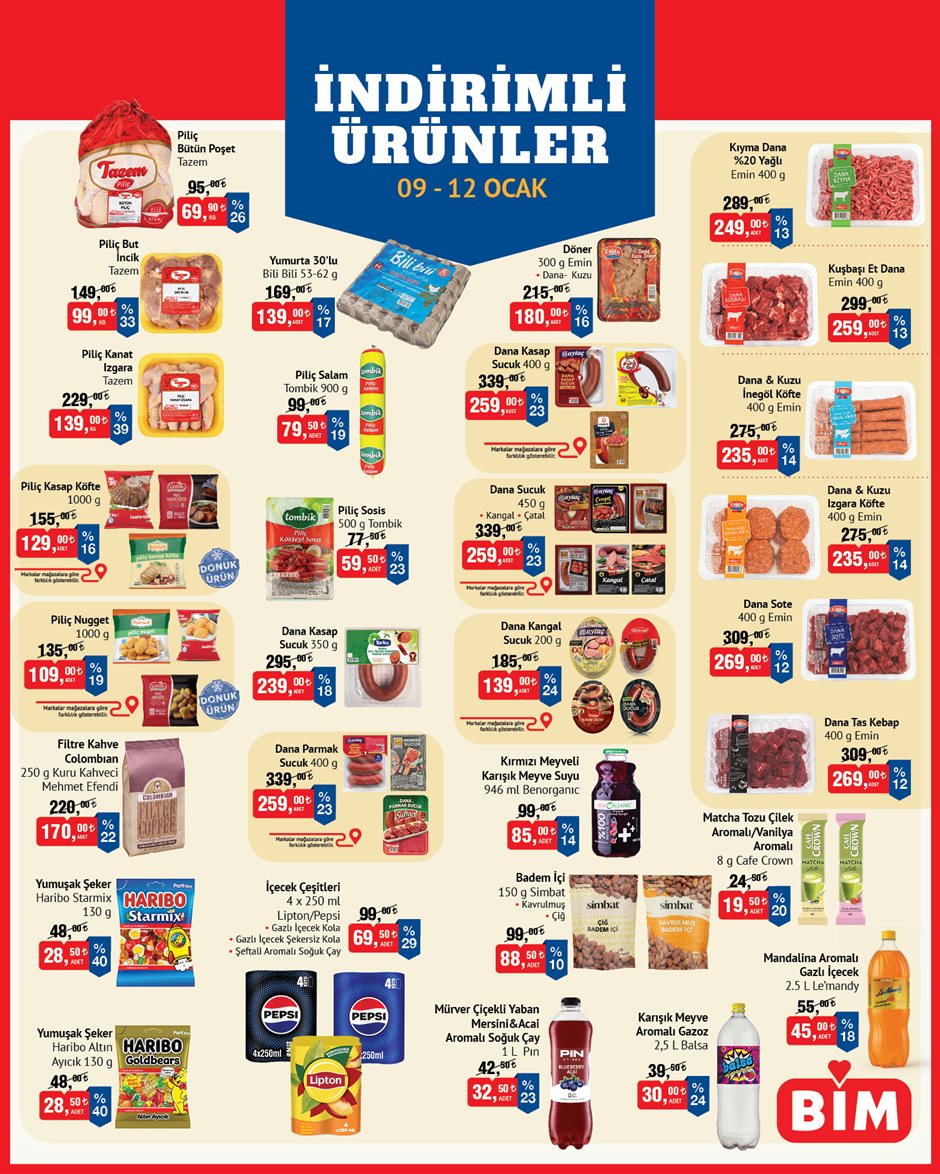 Bim 9 Ocak 2026 Hafta Sonu Kataloğu Kampanyalı Ürünleri