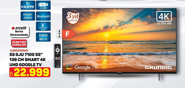 Grundig 55 GJU 7100 55" Smart 4K UHD Google TV İncelemesi