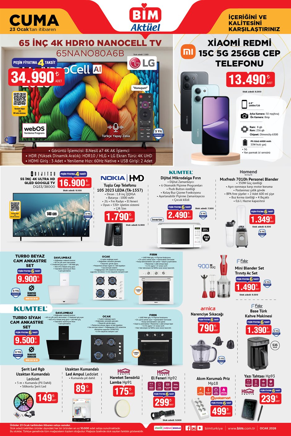 Bim 23 Ocak 2026 Aktüel Ürünler Kataloğu: Sömestir Tatili Öncesi Dev İndirimler!