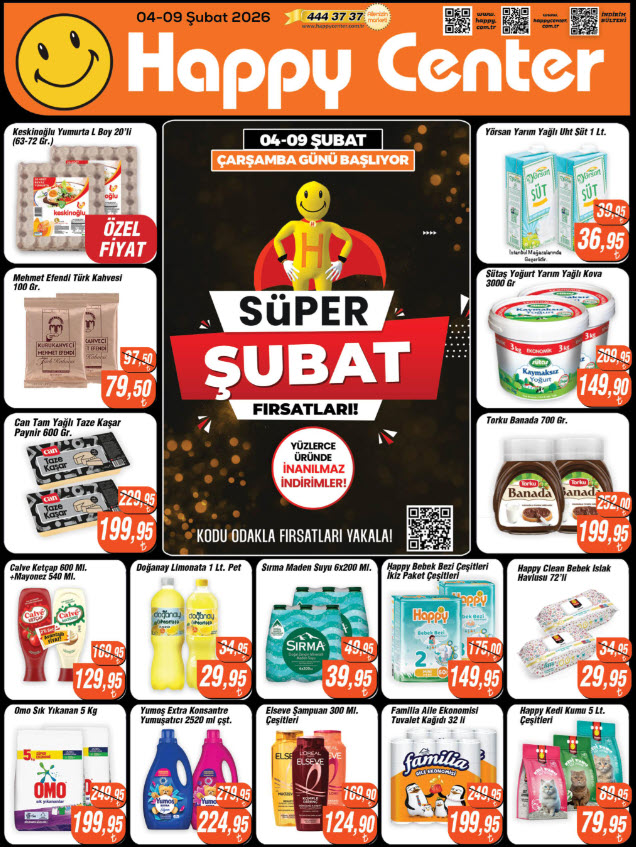 Happy Center 4 Şubat 2026 Aktüel Ürünler Kataloğu: Süper Şubat Fırsatları Başladı!