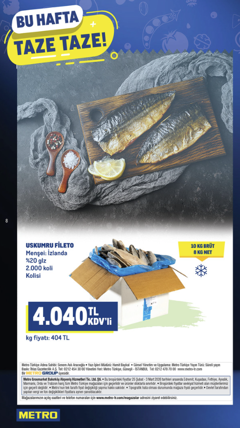 Metro Market 25 Şubat 2026 Türkiye Aktüel Katalog İncelemesi (25 Şubat – 3 Mart 2026)