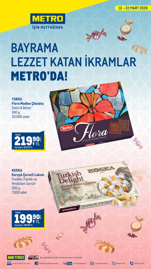 Metro Market 10 Mart 2026 Kataloğu! Bayram Öncesi Metro’da Dev Kampanya: Ülker, Nestle, Pelit ve Elit Çikolatalarda Büyük Fırsatlar