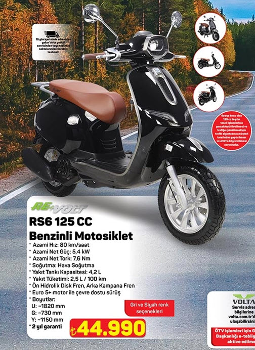 A101 ReVolt RS6 125 CC Benzinli Motosiklet – 44.990 TL