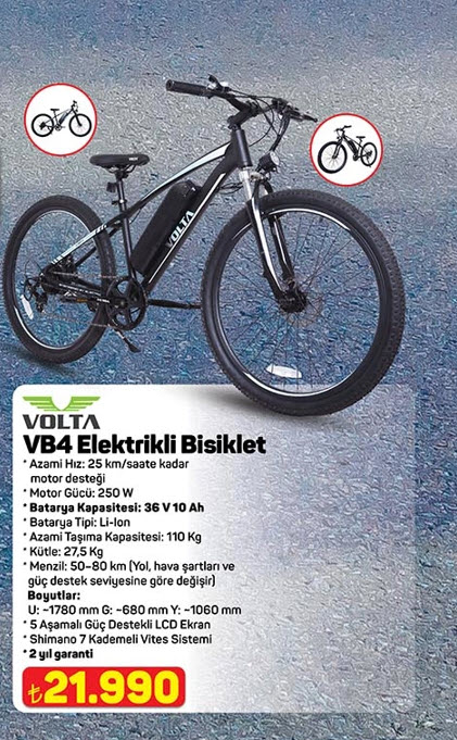 A101 Volta VB4 Elektrikli Bisiklet – 21.990 TL