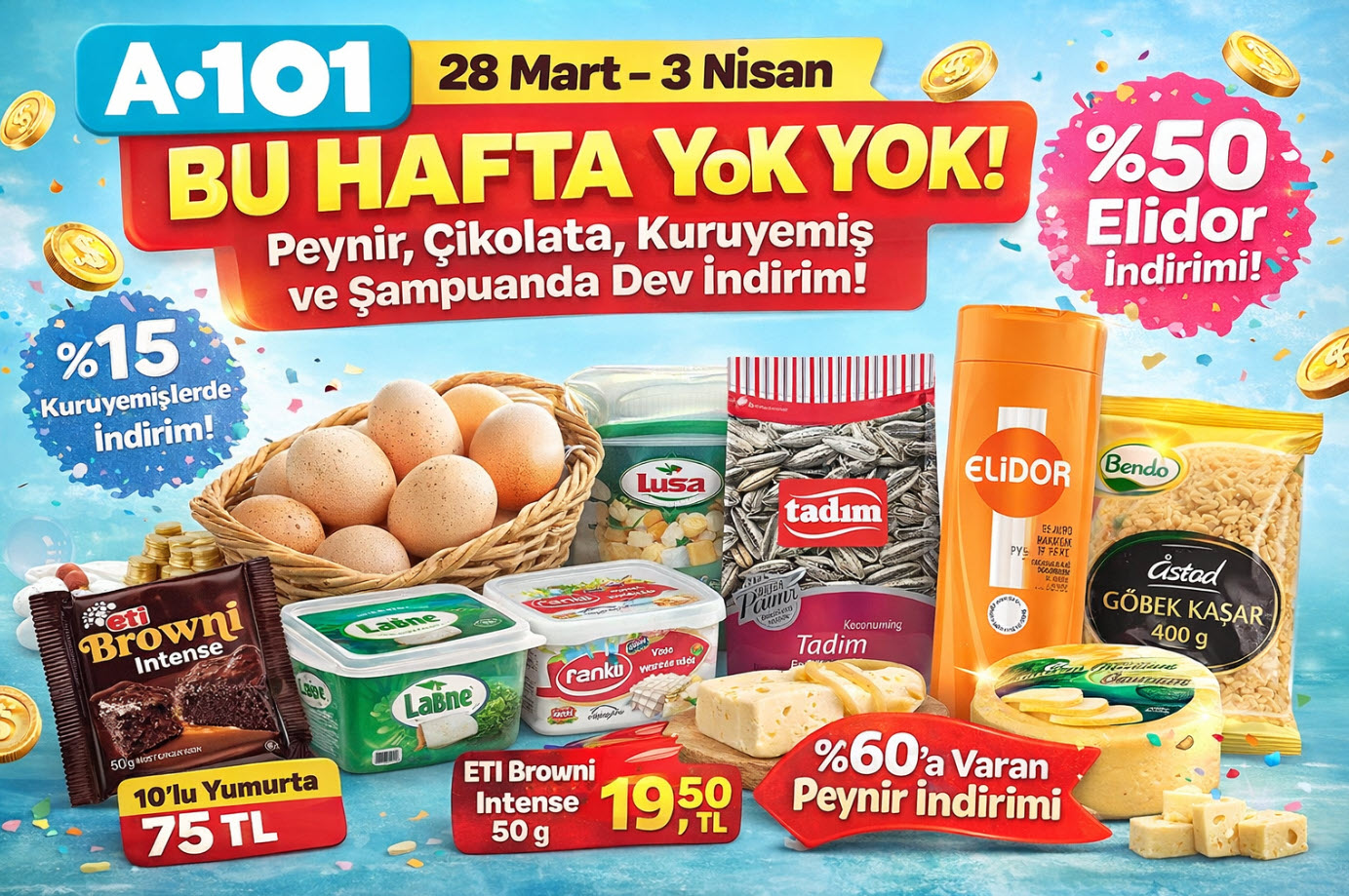 2026 03 28 11 58 24 A101 28 Mart 2026 Kataloğu Yayınlandı! A101’de Bu Hafta Yok Yok! Peynir, Çikolata, Kuruyemiş ve Şampuanda Dev İndirim