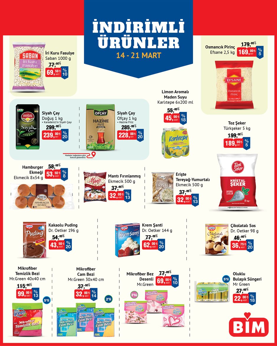 BİM’de Fiyatlar Değişti! Bim 14 Mart 2026 İndirimlerinde Çay, Pirinç ve Ton Balığı Öne Çıkıyor