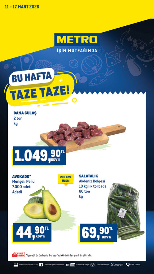 Metro Market 11 Mart 2026 Kataloğu! Metro Market’ten Dev Kampanya! Dana Kuşbaşı, Norveç Somonu ve Avokado Fiyatları Şaşırttı