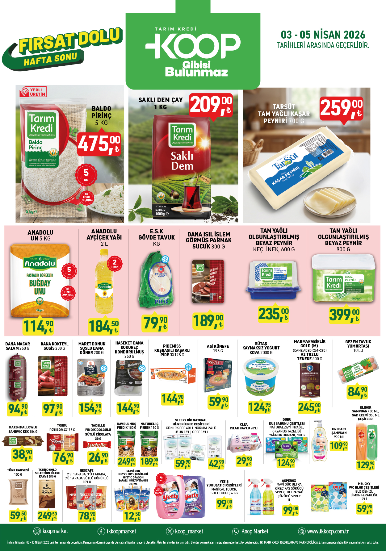 Tarım Kredi Market 3 Nisan 2026 İndirimleri