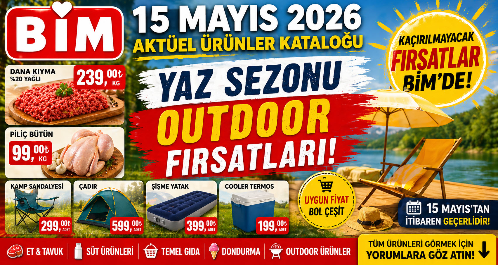 Bim 15 Mayıs 2026 Aktüel Ürünler Kataloğu: Yaz Sezonu ve Outdoor Fırsatları!