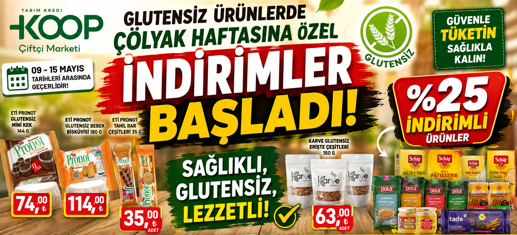 Tarım Kredi Market 9 Mayıs 2026 Kataloğu Yayınlandı! Tarım Kredi Market’te Glutensiz Ürün Alarmı! Çölyak Haftasına Özel Dev İndirimler Başladı