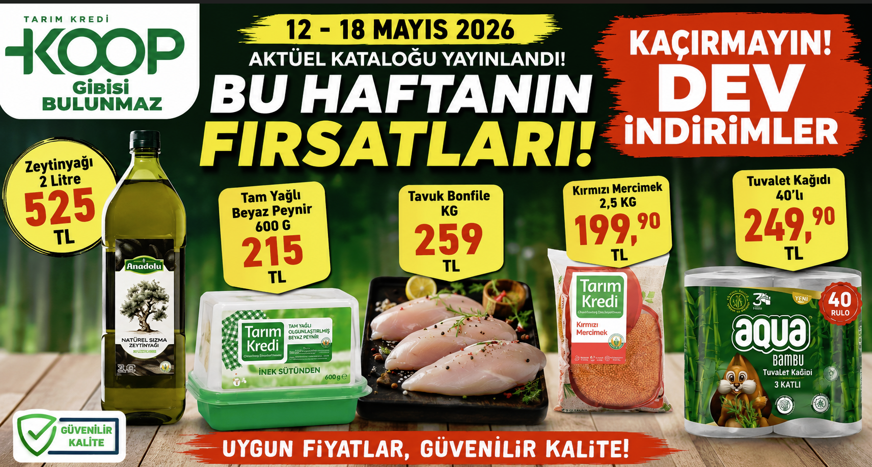 Tarım Kredi Market 12 Mayıs 2026 Kataloğu Yayınlandı! Tarım Kredi Market’te Bu Hafta Yok Yok! Tavuk Bonfile, Zeytinyağı ve Dev İndirimli Ürünler Raflarda