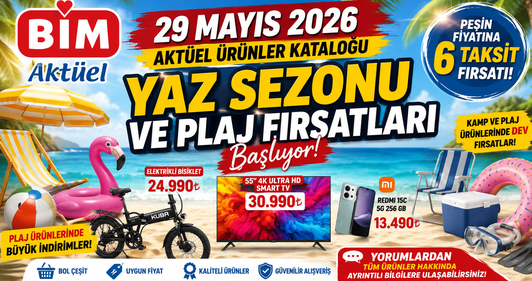 Bim 29 Mayıs 2026 Aktüel Ürünler Kataloğu: Yaz Sezonu ve Plaj Fırsatları Başlıyor!